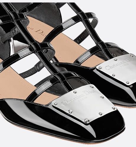 La Parisienne Dior Ballerina Flat Black Patent Calfskin 